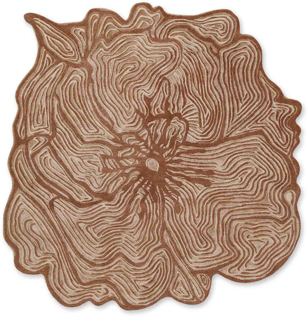 Floral Contour Hand Tufted Wool And Viscose Rug