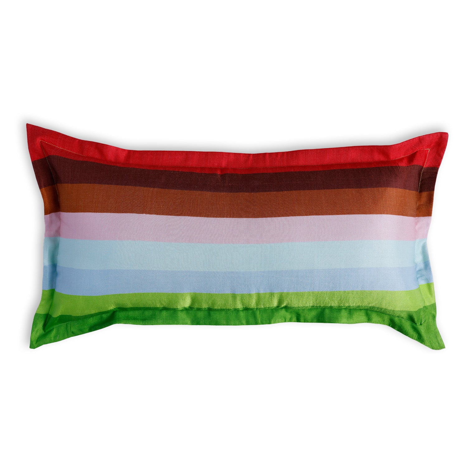 Full-Bloom Digital Printed Woollen And Silk Lumbar Cushion By Mariella Ienna
