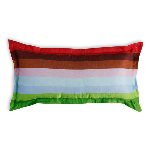 Full-Bloom Digital Printed Woollen And Silk Lumbar Cushion By Mariella Ienna