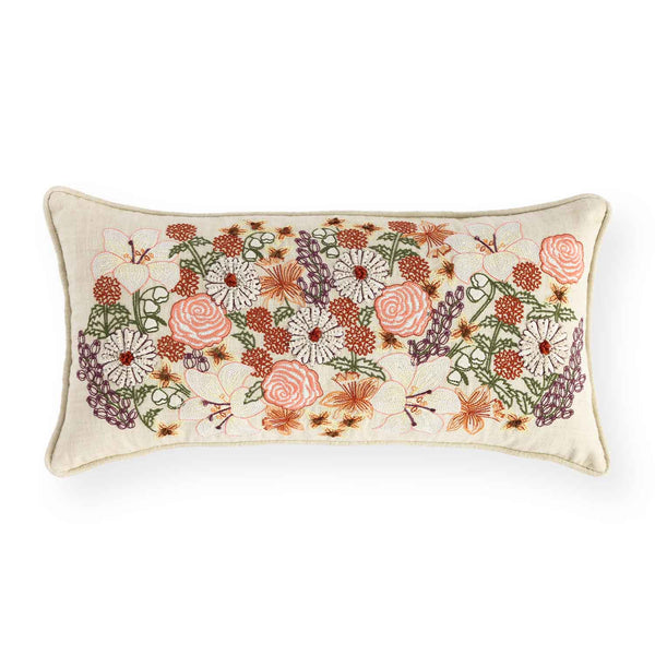 Fleurhaven Embroidered Cotton Lumber Cushion Cover