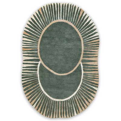 Radial Halo Hand Tufted Wool And Viscose Rug
