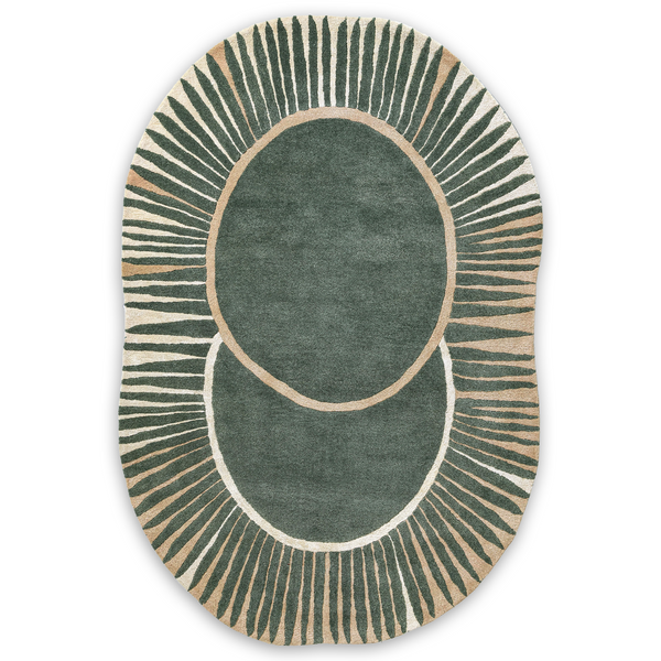 Radial Halo Hand Tufted Wool And Viscose Rug