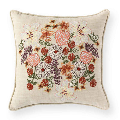 Fleurhaven Embroidered Cotton Cushion