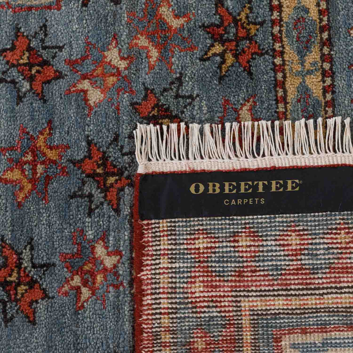 Star Medalion Field Hand Knotted Wool Rug