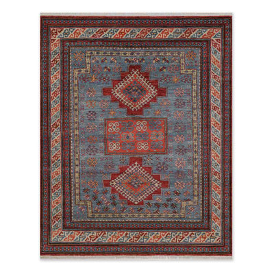 Star Medalion Field Hand Knotted Wool Rug