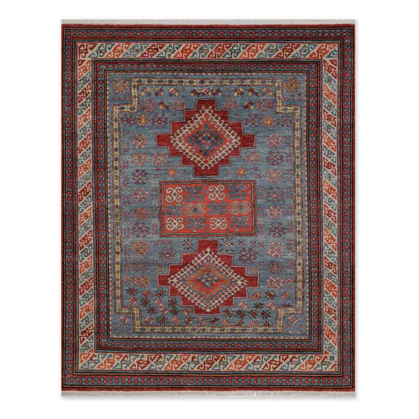 Star Medalion Field Hand Knotted Wool Rug