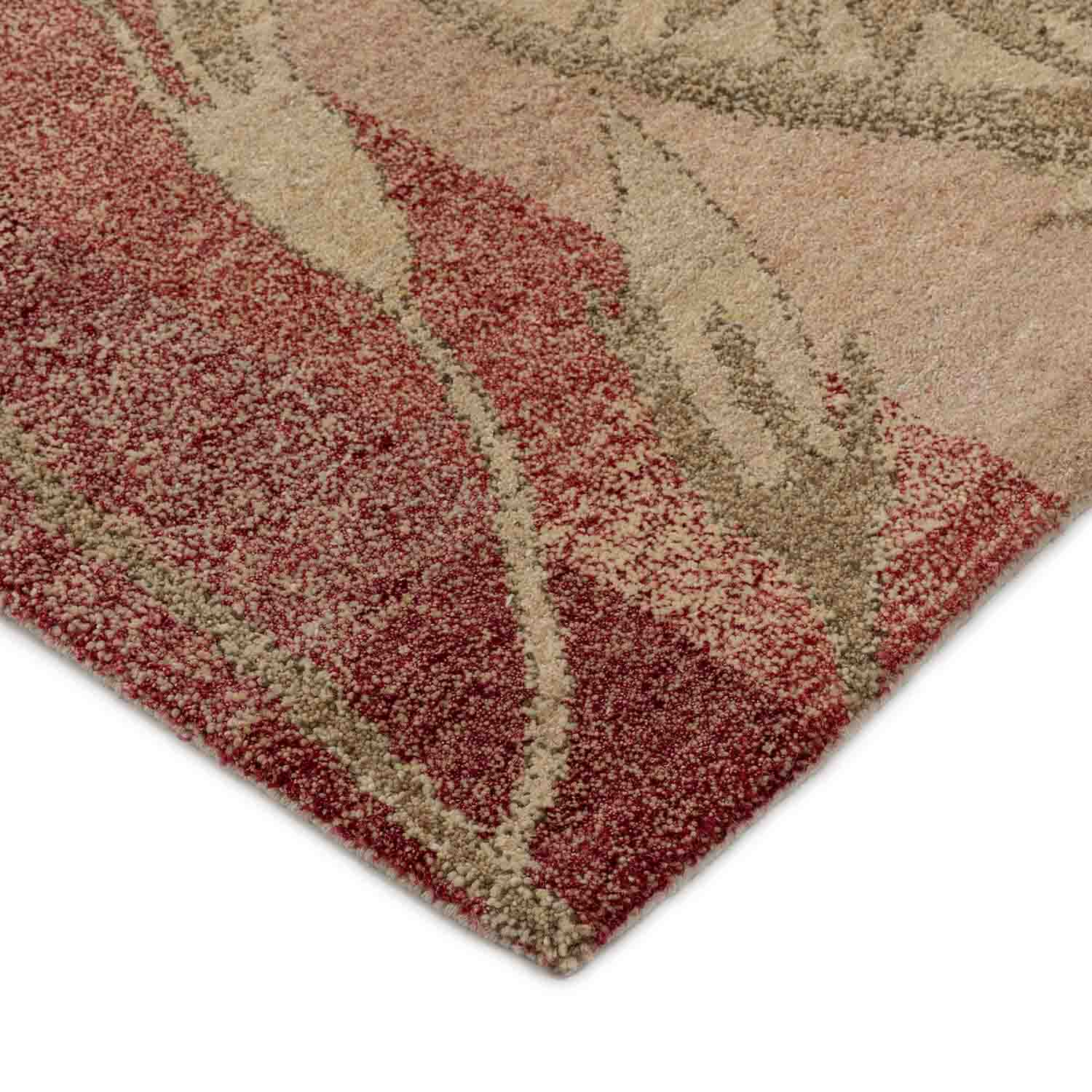 Rosso Hand Knotted Woollen And Silk Rug By Mariella Ienna