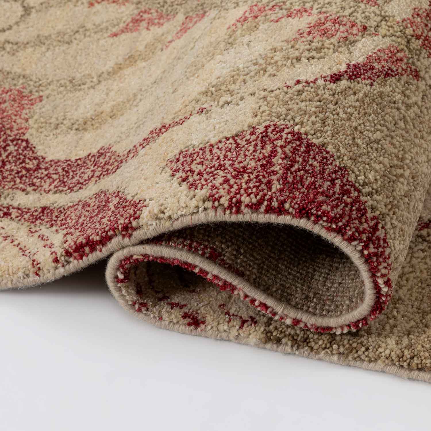 Palermo Hand Knotted Woollen And Silk Rug By Mariella Ienna