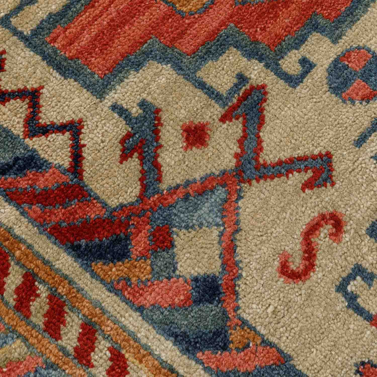 Medallion Grid Hand Knotted Wool Rug
