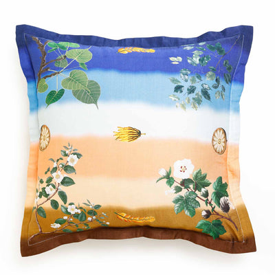 Beach Digital Printed Woollen And Silk Cushion By Mariella Ienna