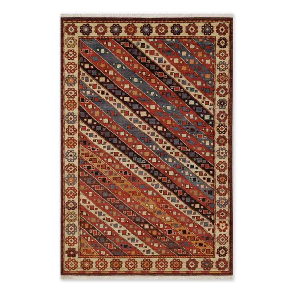 Diagonal Caravan Hand Knotted Wool Rug