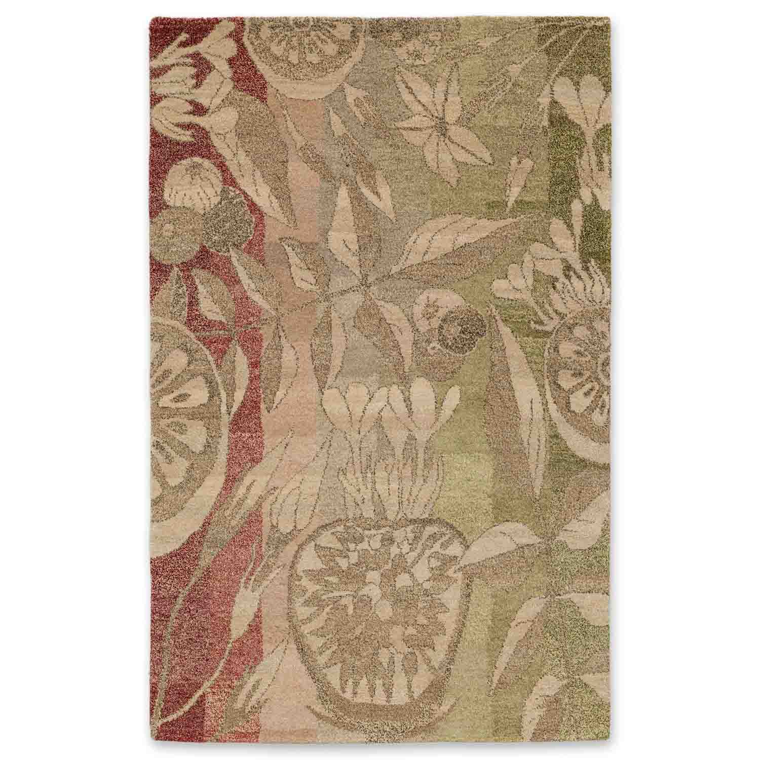 Rosso Hand Knotted Woollen And Silk Rug By Mariella Ienna