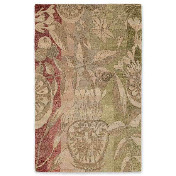 Rosso Hand Knotted Woollen And Silk Rug By Mariella Ienna
