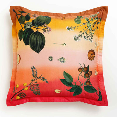 Wildflower Digital Printed Woollen And Silk Cushion By Mariella Ienna