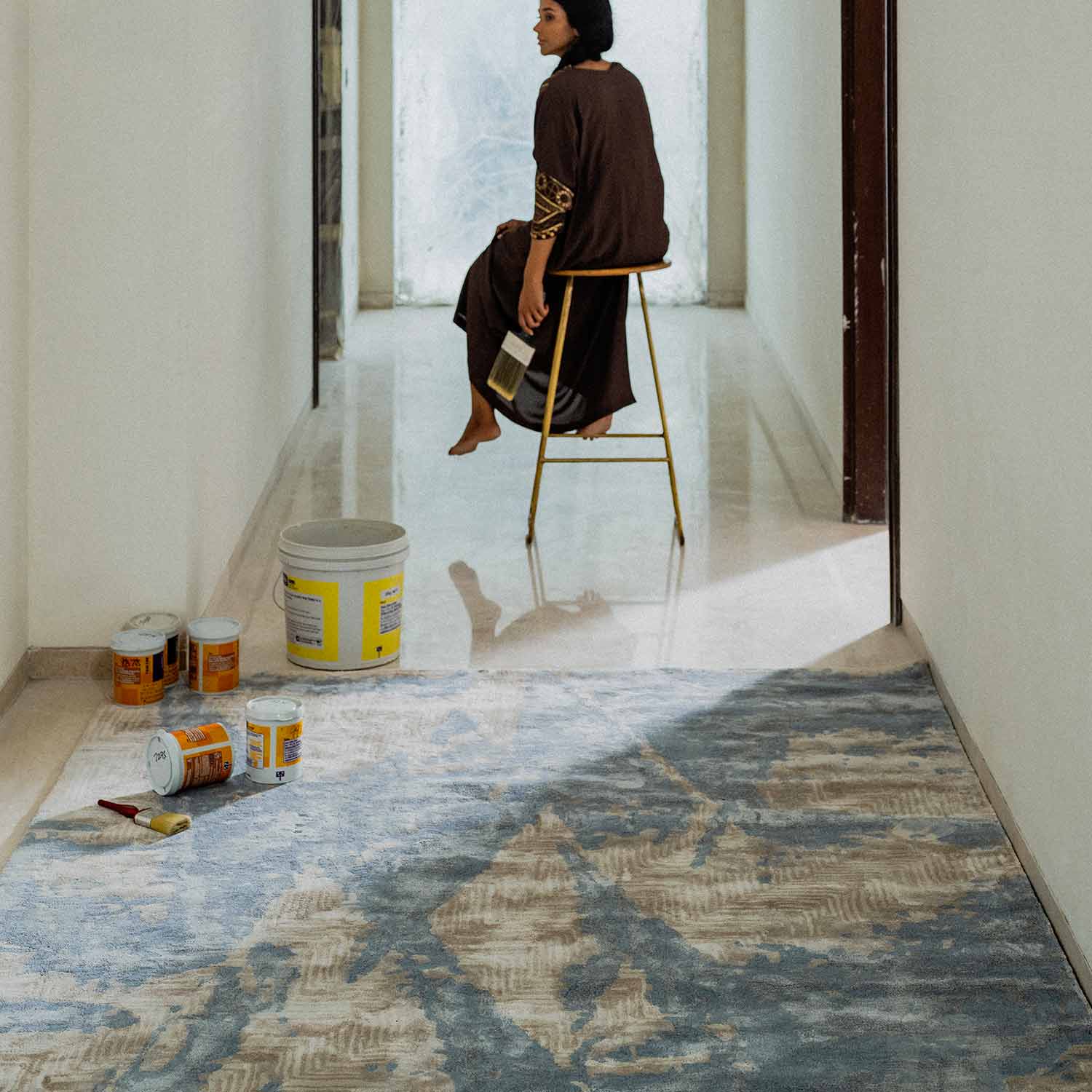 Inklet Hand Tufted Woollen And Viscose Rug