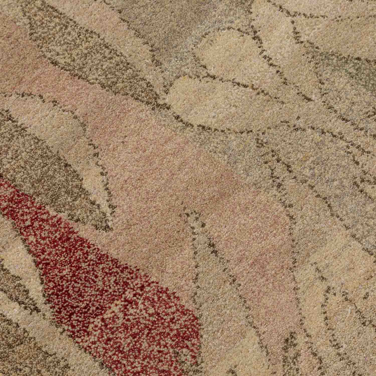 Rosso Hand Knotted Woollen And Silk Rug By Mariella Ienna