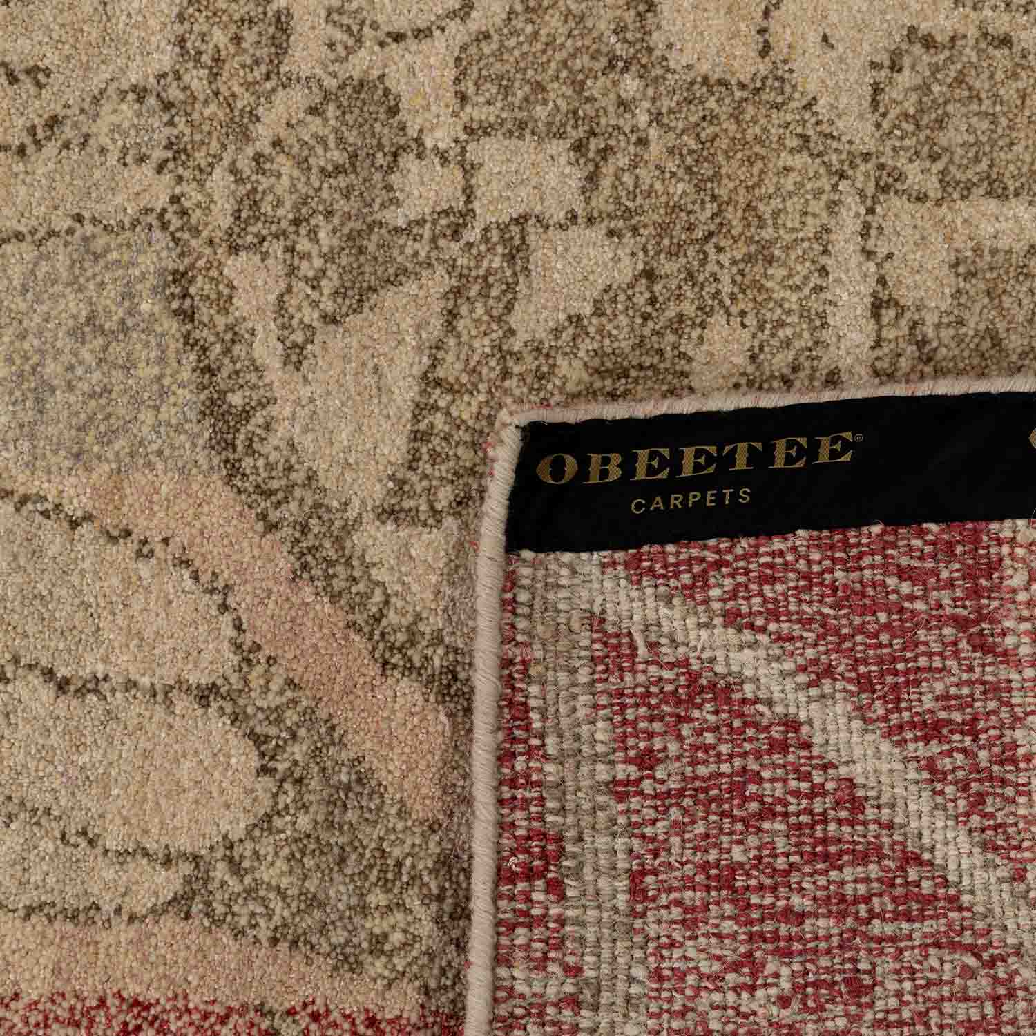 Rosso Hand Knotted Woollen And Silk Rug By Mariella Ienna