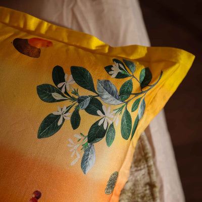 Golden Grove Digital Printed Woollen And Silk Cushion By Mariella Ienna