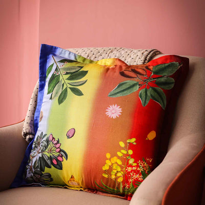 Botanism Digital Printed Woollen And Silk Cushion By Mariella Ienna