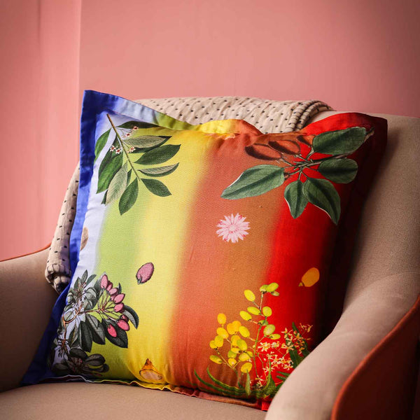 Botanism Digital Printed Woollen And Silk Cushion By Mariella Ienna