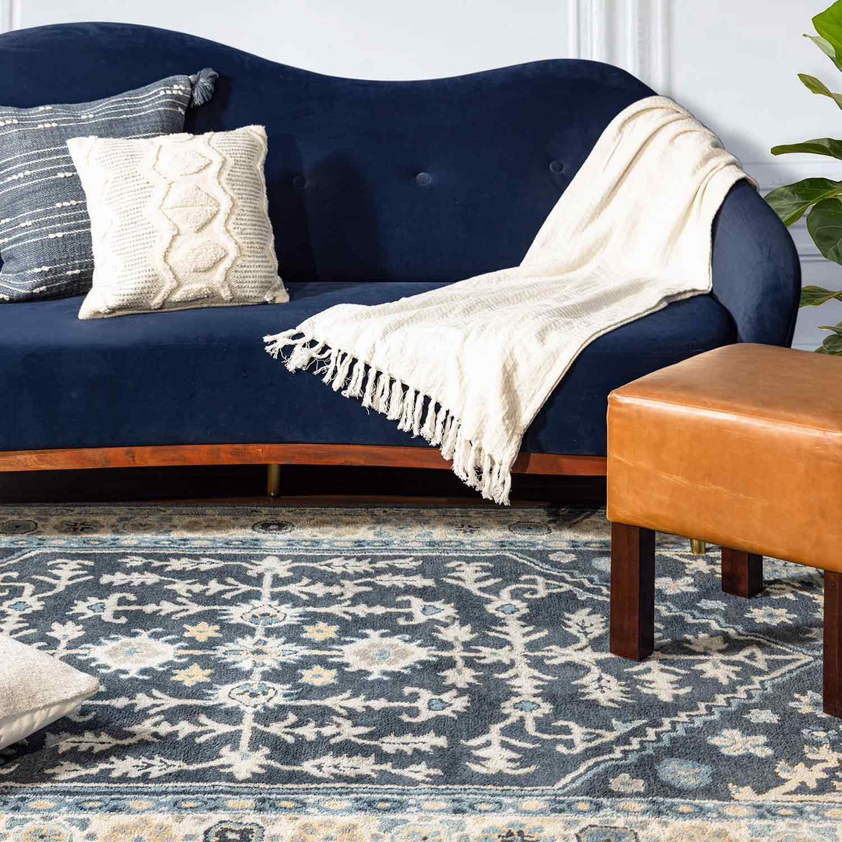 Evan Mini Ribbed Wool Rug Evie Hand Tufted Woollen Rug