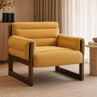 Loose Oak Lounge Chair - Yellow