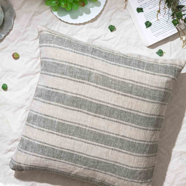 Groove Handloom Chambray Stripe Cushion Cover