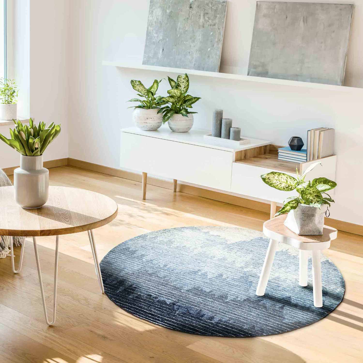 Ocean Hand Tufted Woollen Round Rug
