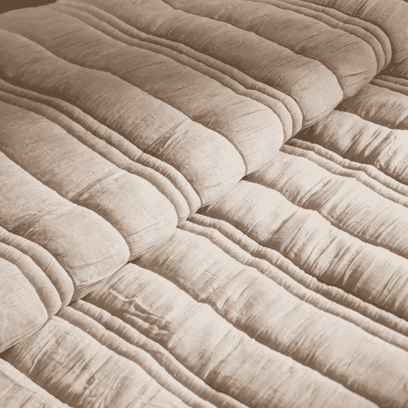 Voile Hand-Ruched Pleated Cotton Bed Cover Set