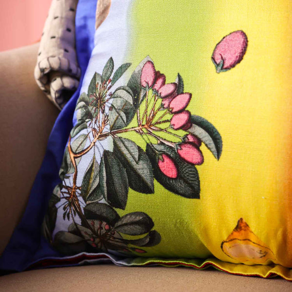 Botanism Digital Printed Woollen And Silk Cushion By Mariella Ienna