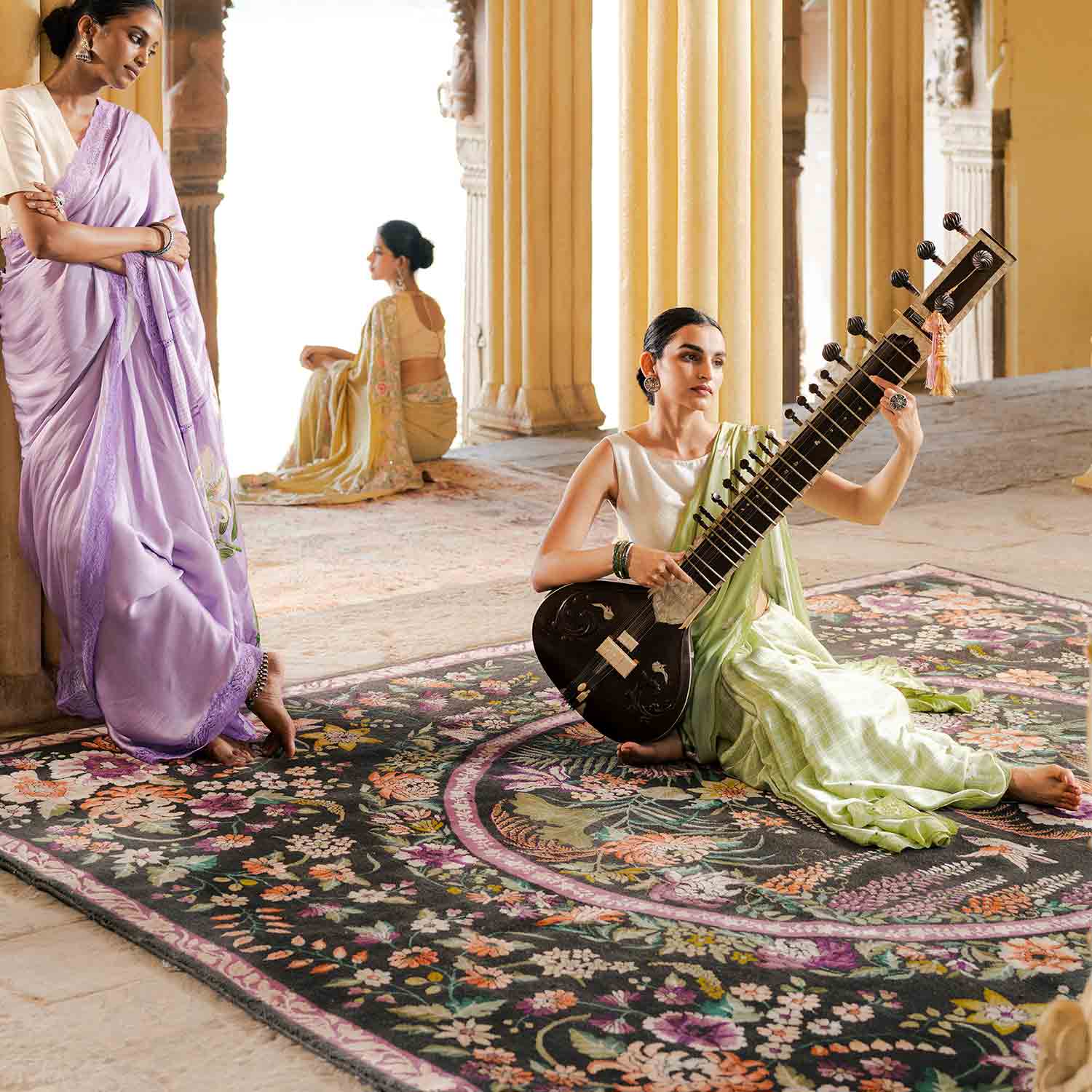 Feraghan Hand Knotted Woollen And Silk Rug By Ashdeen