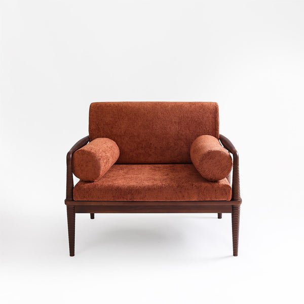Marmoris Teak Single Seater Sofa with Marble Piers