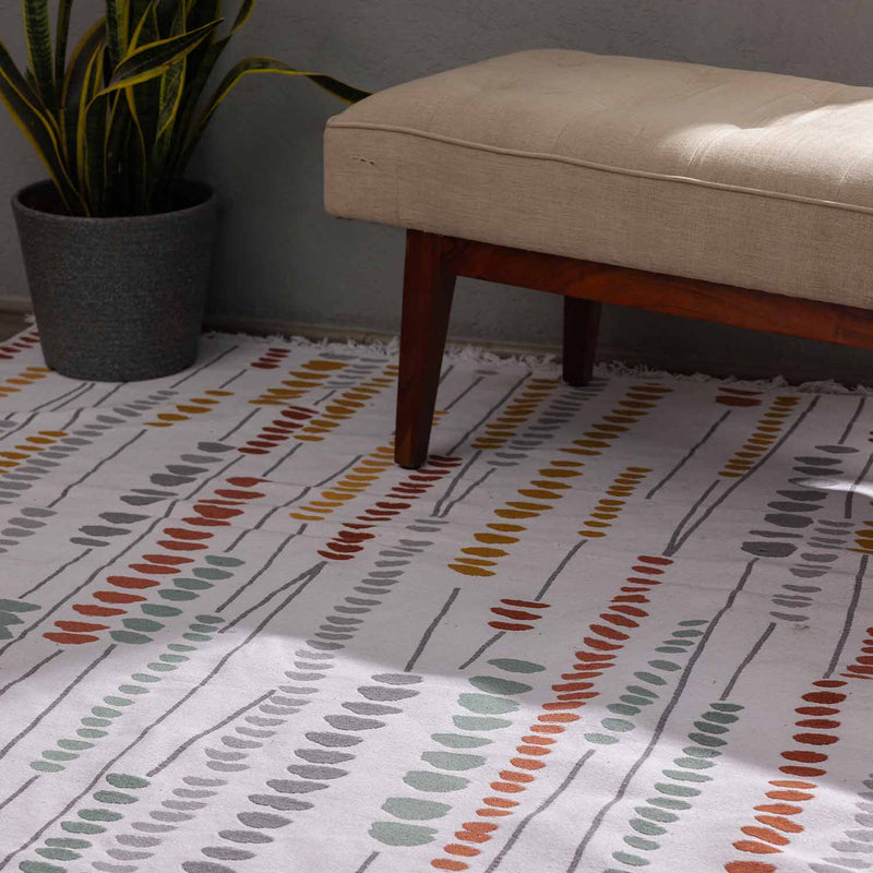 Cave Paint Recycled Cotton Printed Reversible Kilim