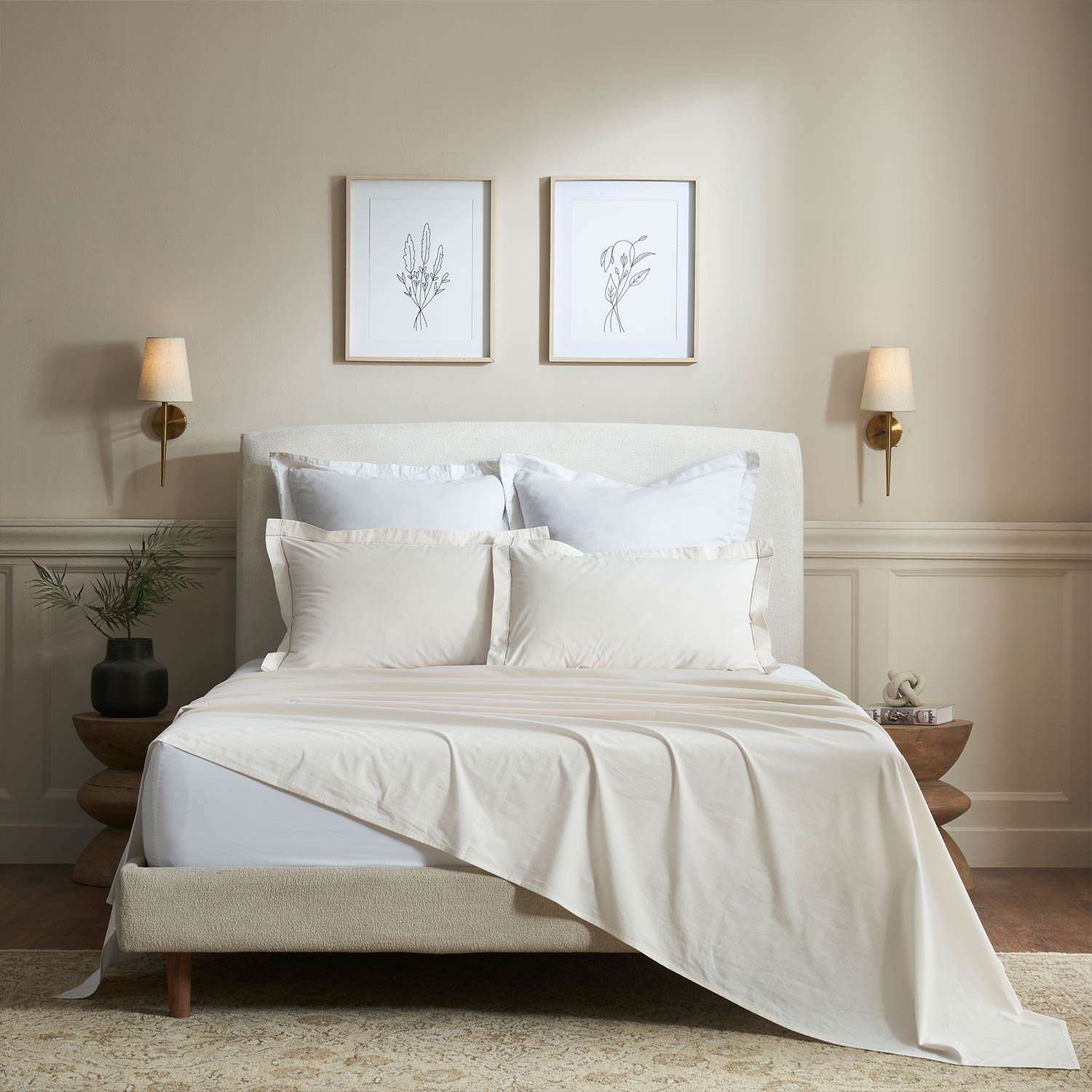 Iris Cotton Percale Flatsheet Set