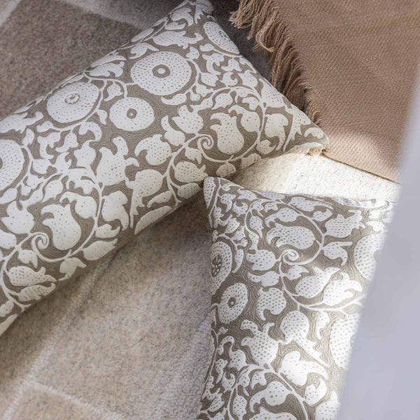 Florify Cotton Handblock Printed and Quilted Lumbar Cushion Cover