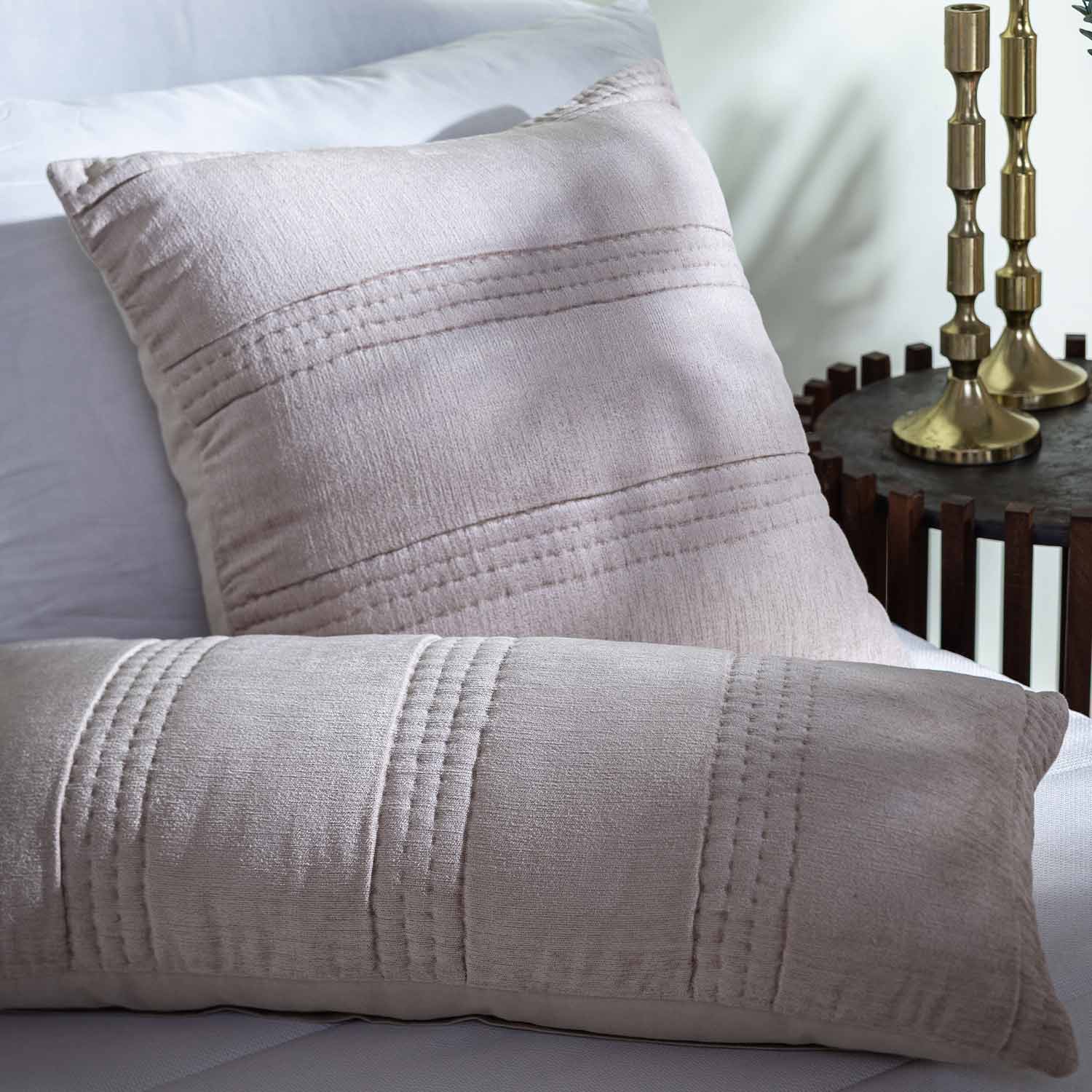 Cotton hand quilted Petal Lumbar Cushion Cover