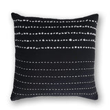 Black Twinkle Kantha Rag Stitch Cushion Cover By Abraham and Thakore