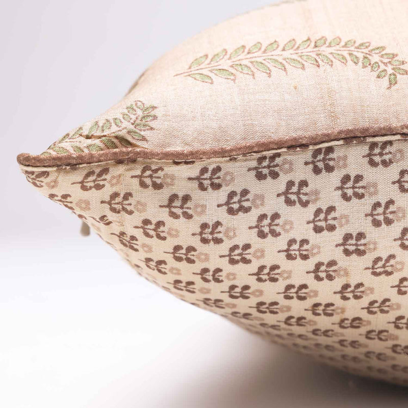 Ajrakh Silk block printed Cushion Cover