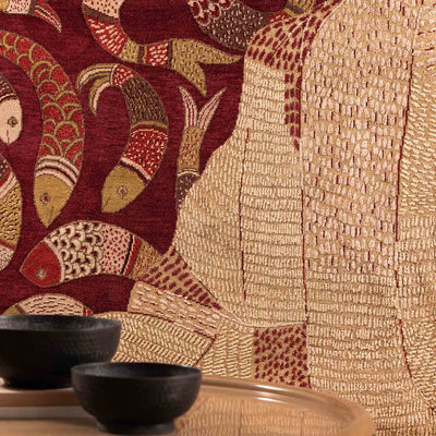 Matsya Tat Hand Knotted Woollen And Viscose Rug