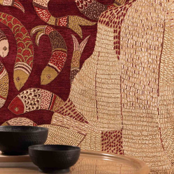 Matsya Tat Hand Knotted Woollen And Viscose Rug
