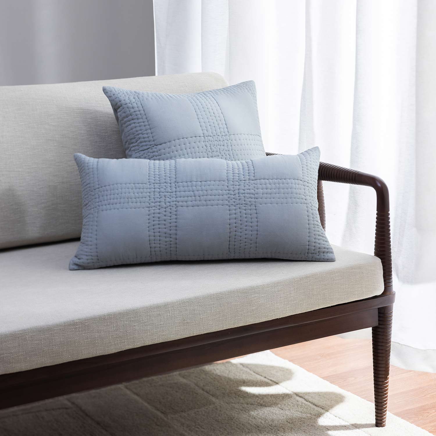 Vegan Silk Hand-Quilted Dhara Lumbar Cushion Cover