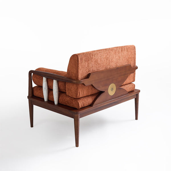 Marmoris Teak Single Seater Sofa with Marble Piers