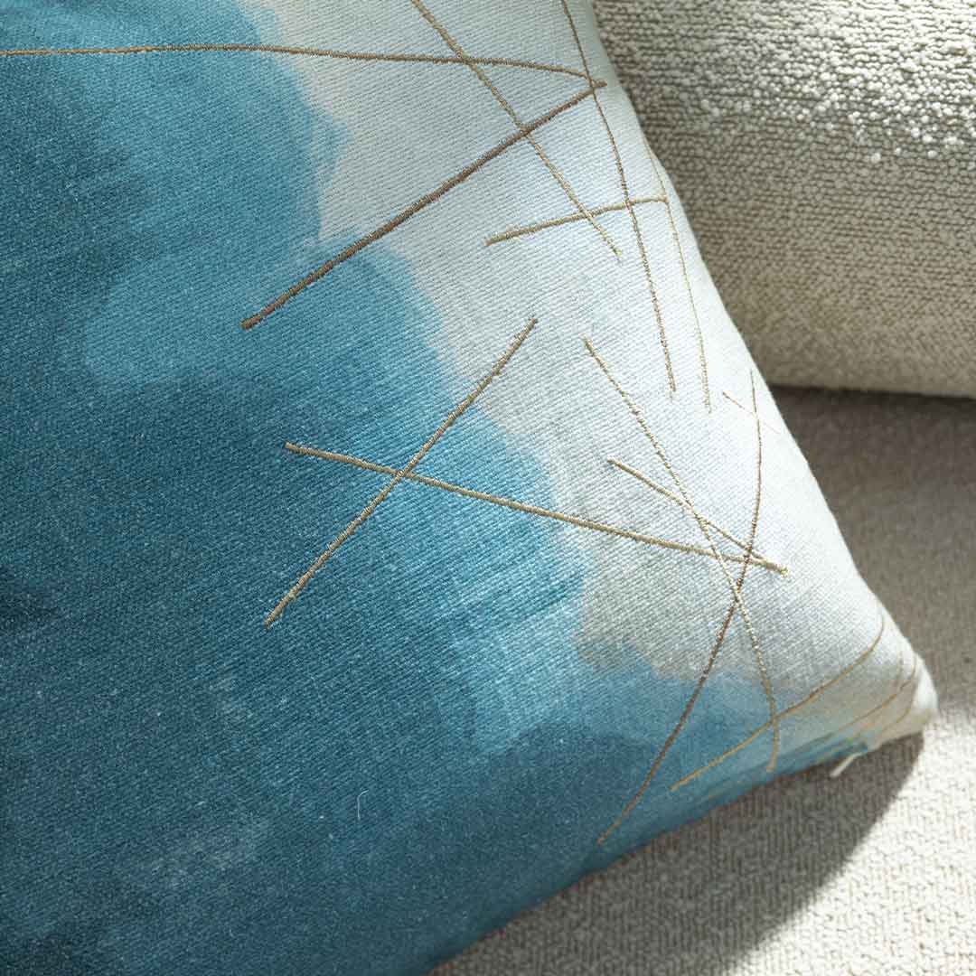 Blueprint Digital Printed Cotton Cushion Cover