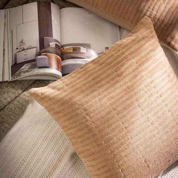 Blush Cotton Jacquard Cushion Cover