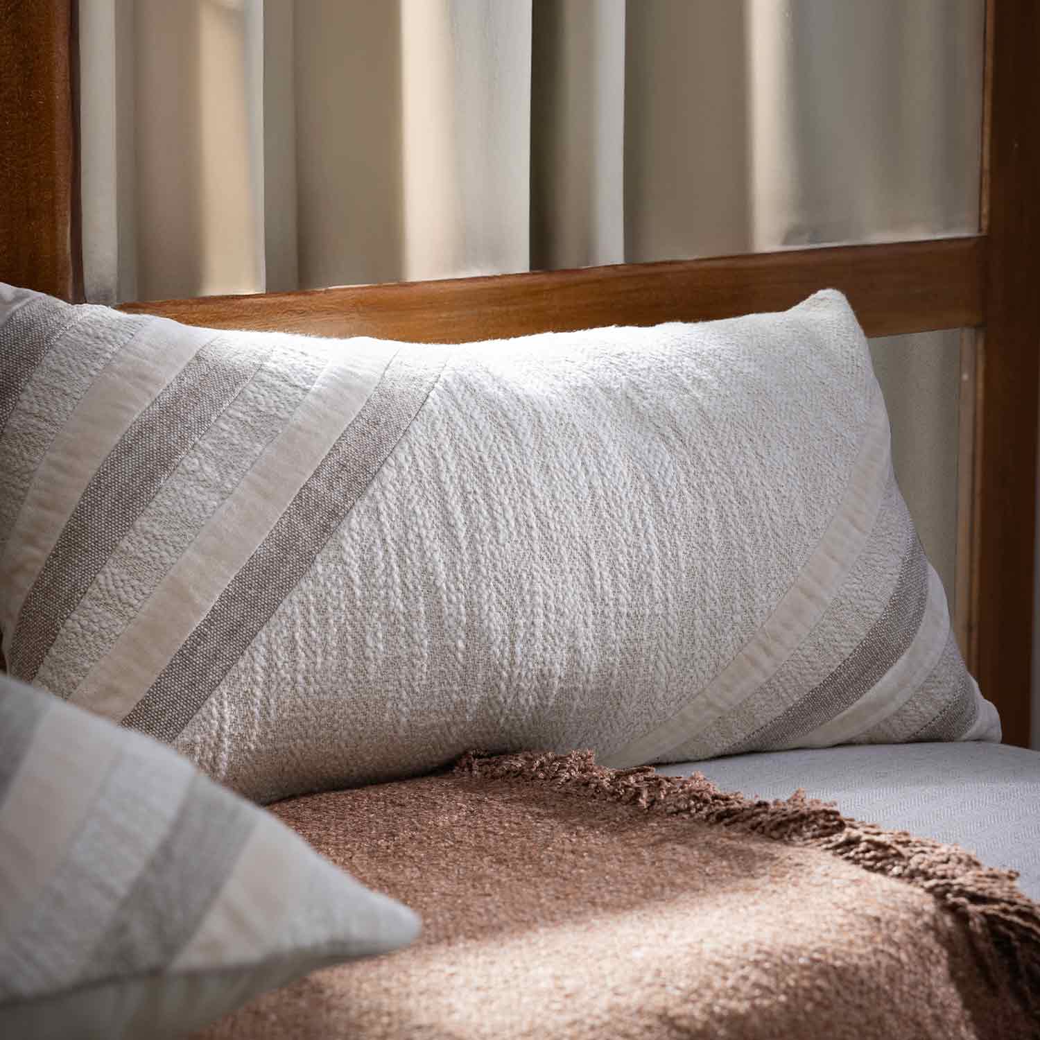 Cotton textured Navira Lumbar Cushion Cover