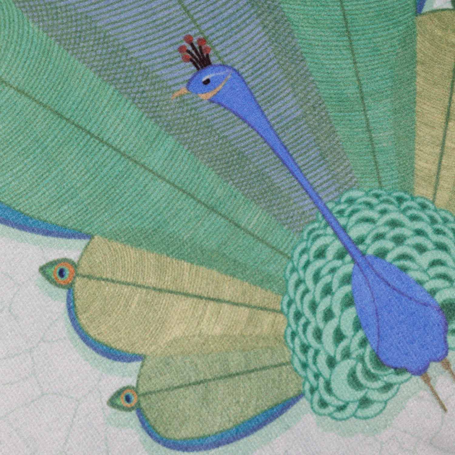 Peahen Digital Printed Cotton Cushion Cover