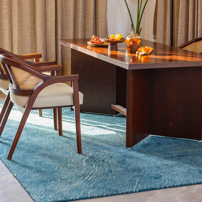 Lapis Hand Tufted Woollen And Viscose Rug