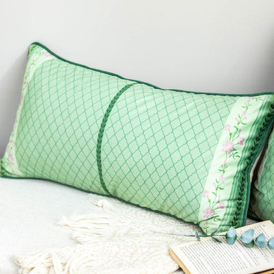 Indigo Mist Digital Printed Cotton Lumber Cushion Cover