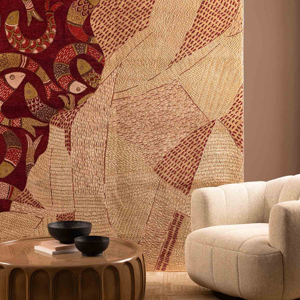 Matsya Tat Hand Knotted Woollen And Viscose Rug