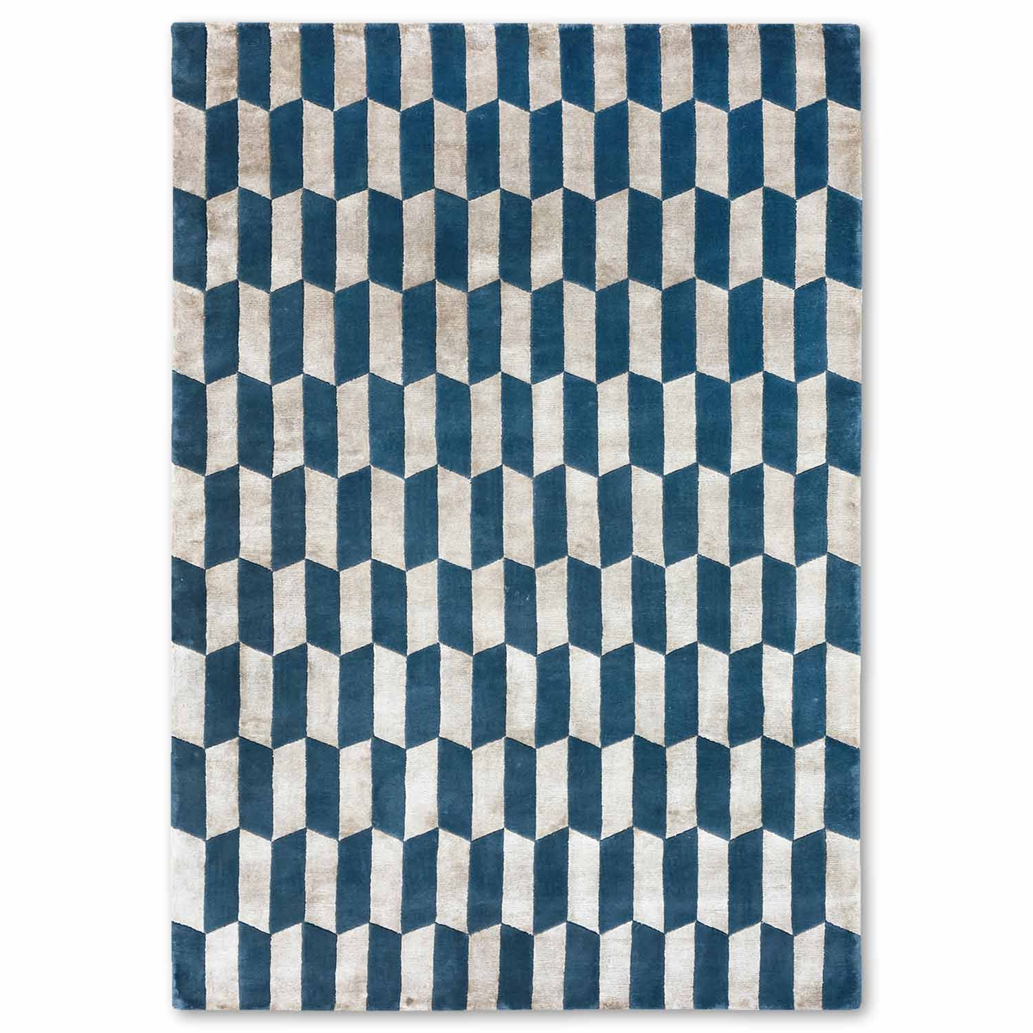 Tibetan Hand Knotted Woollen And Viscose Rug